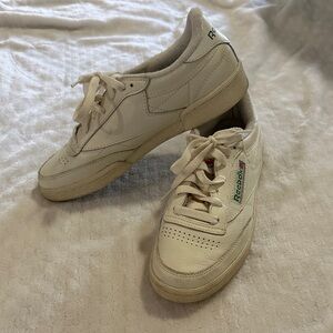 Reebok Off-White Leather Sneakers